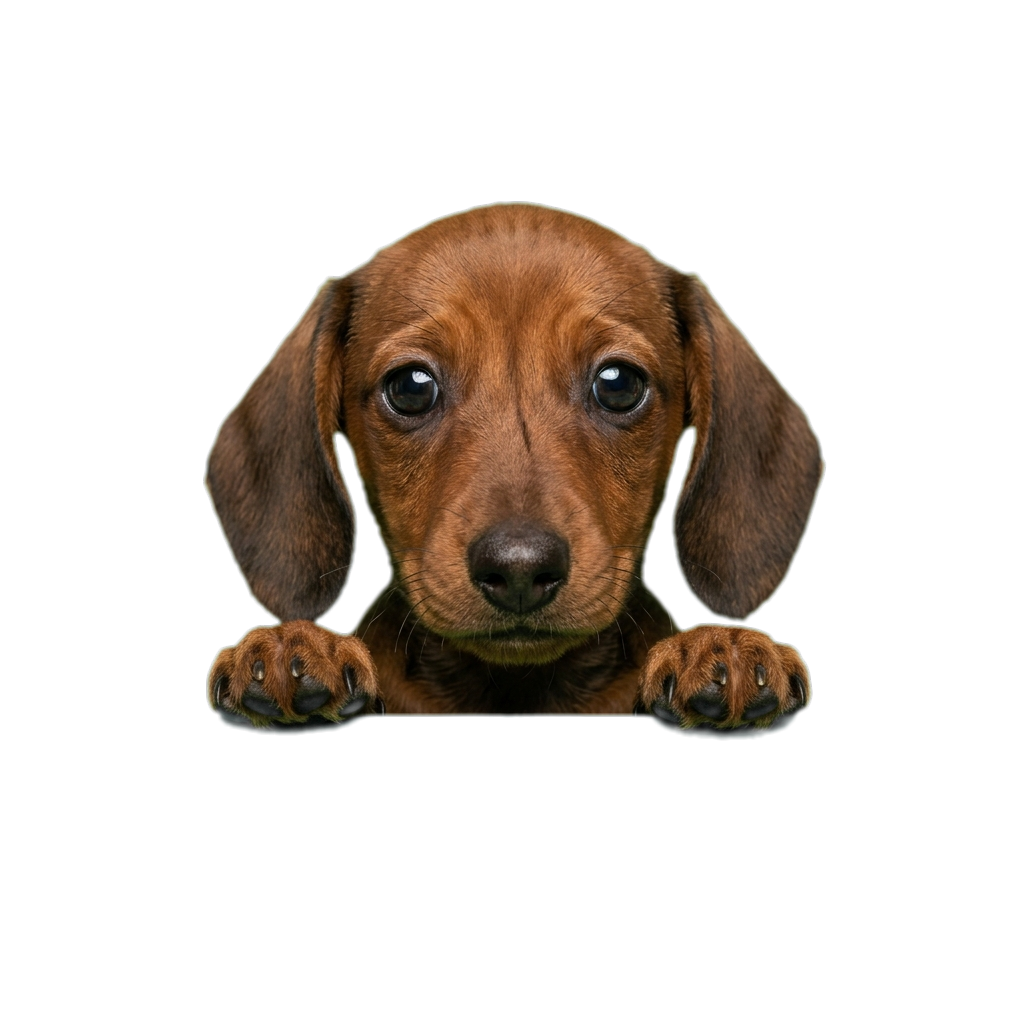Dachshund peeking
